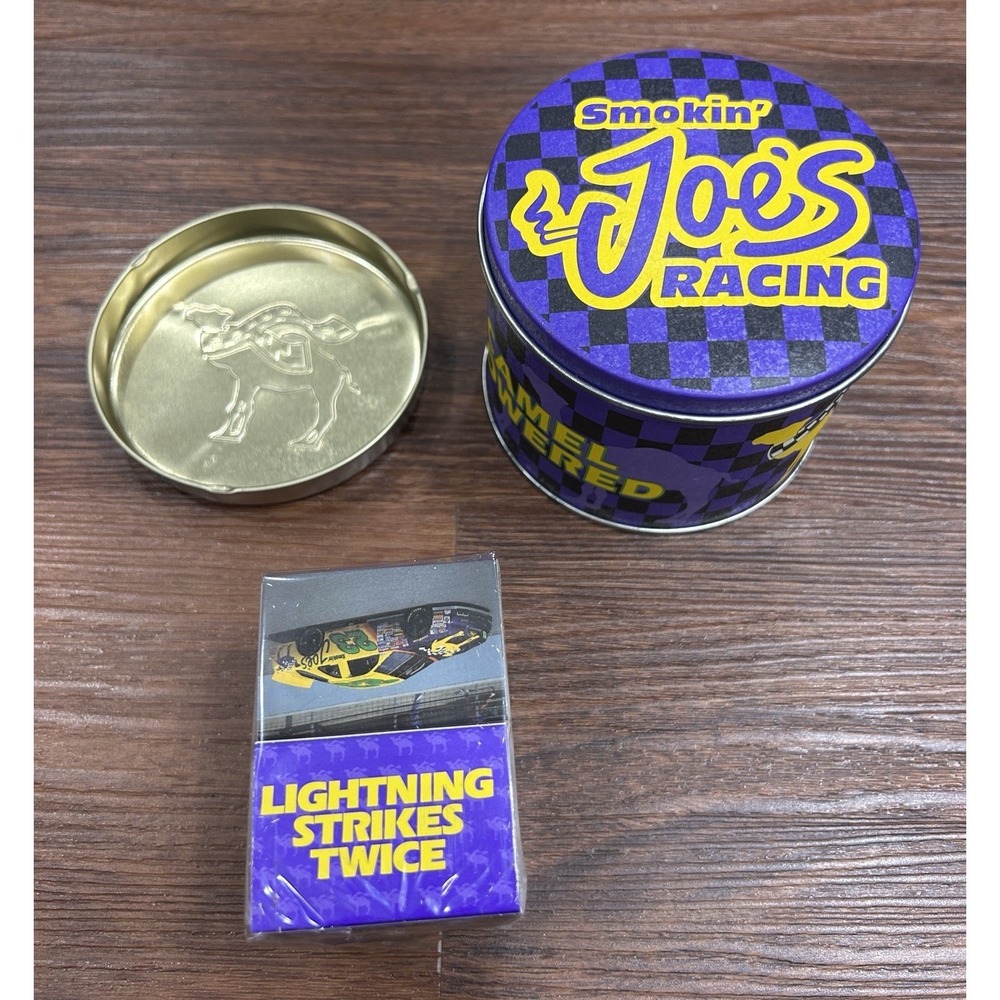 Smokin' Joe's 1994 Racing Camel Powered Tin With Ash Tray And Packaged Matches